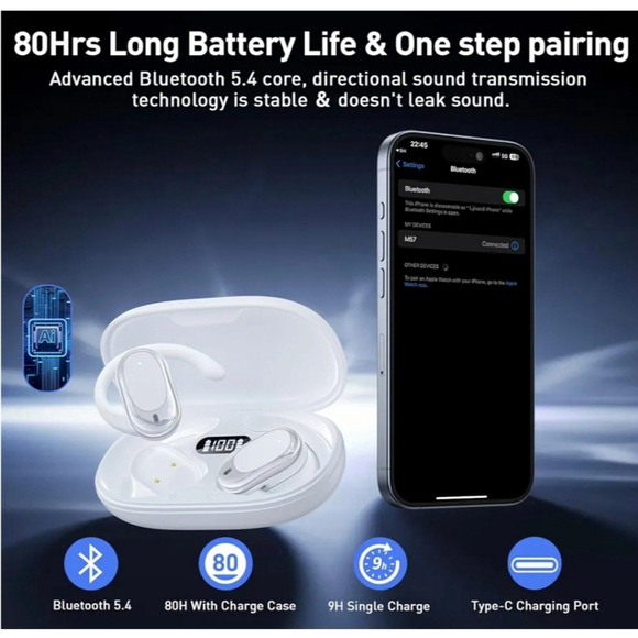 Open Ear Headphones Wireless Bluetooth - Picture 3 of 9